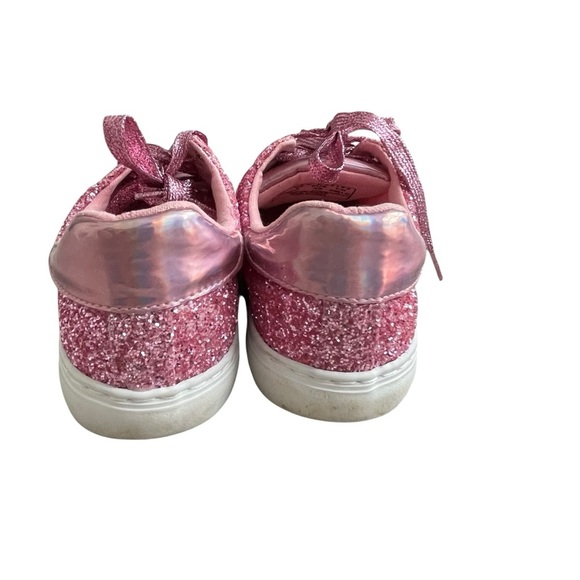 Pink Glitter Shiny Sparkle Fashion Sneakers Women’s Size 7 Barbie Low Top - Picture 4 of 8